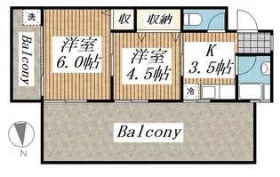 レジデンス市川【4階】の間取り