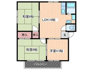 サンシティ石亀【2階】の間取り