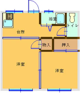 常盤ハイツB棟【2階】の間取り