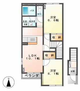 ルナ・ビレッジ【2階】の間取り