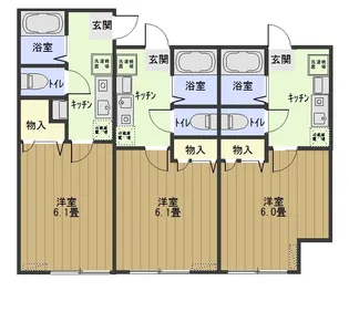 コーラルコートひばりヶ丘壱番館203号【1階】の間取り