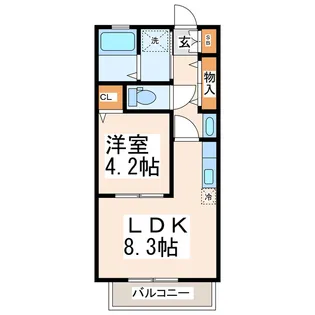 エスポワール参番館B【2階】の間取り