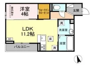 岡山県倉敷市中央2【アパート】の間取り