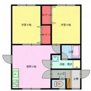 2LDKの間取り画像