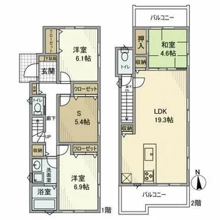 東京都練馬区関町北3【一戸建】の間取り