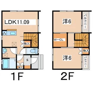 福島県郡山市字古川【アパート】の間取り