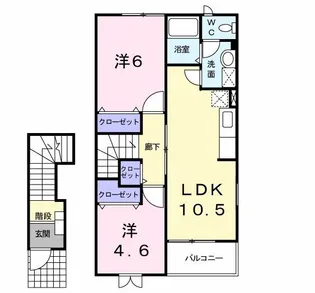 茨城県水戸市米沢町【アパート】の間取り