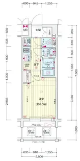 1Kの間取り画像