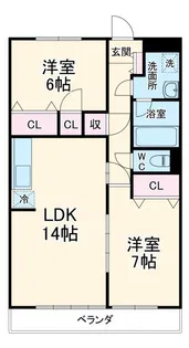 トップス石川【2階】の間取り