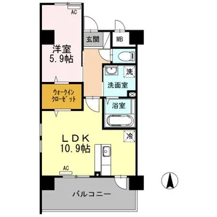 カンフォーラ松原【2階】の間取り