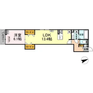 ディールーム八幡町【3階】の間取り