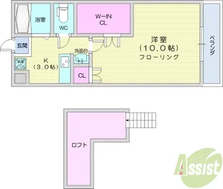 メゾンプラネットB【1階】の間取り