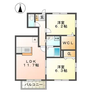 マルベリーハイツ【1階】の間取り