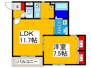 ワンズレジデンス高松【1階】の間取り
