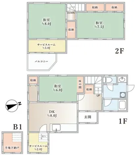 千葉県千葉市稲毛区園生町【一戸建】の間取り