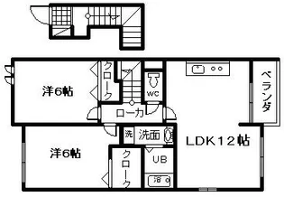 大阪府岸和田市流木町【アパート】の間取り