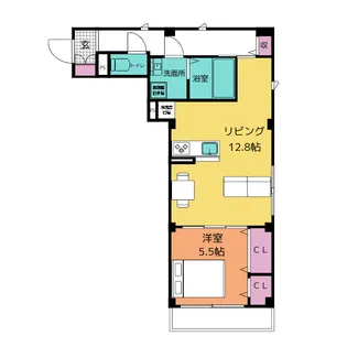 フランジュール下新城【3階】の間取り