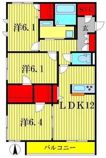 エクラージュ フジミ【3階】の間取り