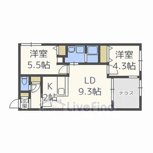 ソリーゾ 豊平公園【2階】の間取り