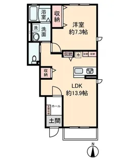 le bois(ルボワ)あかね台A【1階】の間取り