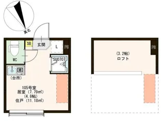 1Rの間取り画像
