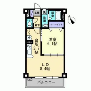 フォブール寺川【1階】の間取り