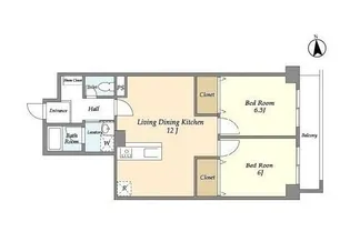 コスモリード武蔵中原【3階】の間取り
