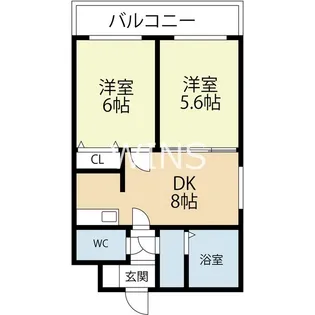 福岡県福岡市中央区黒門【マンション】の間取り