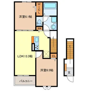 シェルト クレーテ津【2階】の間取り