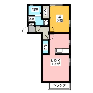 ウィルモアにしきB棟【2階】の間取り