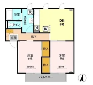 メゾン志藤B【1階】の間取り