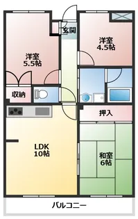 ベルメゾン武蔵浦和【4階】の間取り