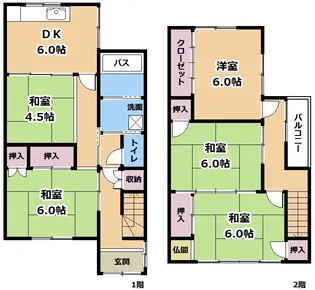 滋賀県大津市藤尾奥町【一戸建】の間取り