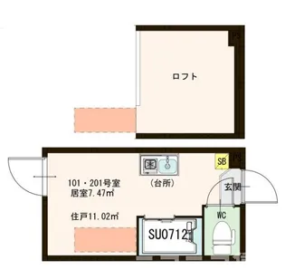 Gluck江原町【2階】の間取り