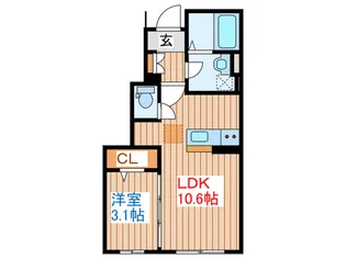 カーサ・フェリーチェ連坊【1階】の間取り