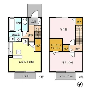 サンクスもえぎ B【1階】の間取り