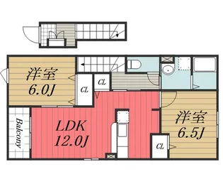 千葉県富里市七栄【アパート】の間取り