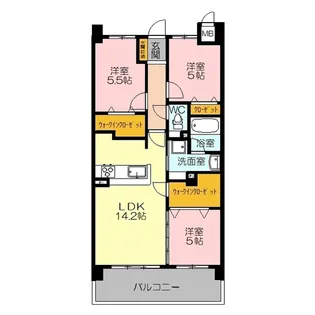 アルファスマート西福原【4階】の間取り