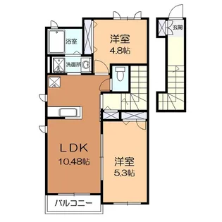 ウエストヴィラ【2階】の間取り