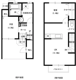 クレール小松島【2階】の間取り