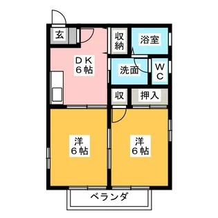 サンライス三角【1階】の間取り