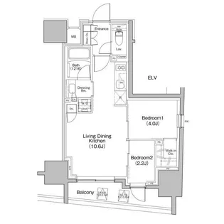 ザ パークハビオ大森町【15階】の間取り
