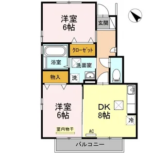 グランモアキワラ B棟【1階】の間取り