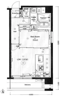フュージョナル菊川【3階】の間取り