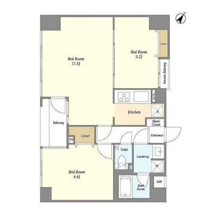 メルヴェーユ日本橋浜町【8階】の間取り
