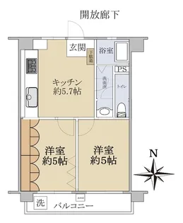 マンション観月【5階】の間取り