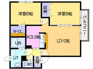 セジュール高砂A【1階】の間取り