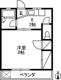 ドミール松本(8帖)【2階】の間取り