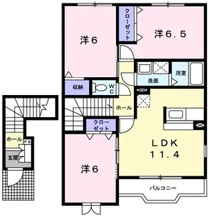 べュース ブリーゼ【2階】の間取り