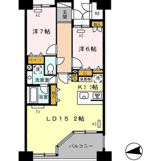 ロイヤルパークス西新井【12階】の間取り